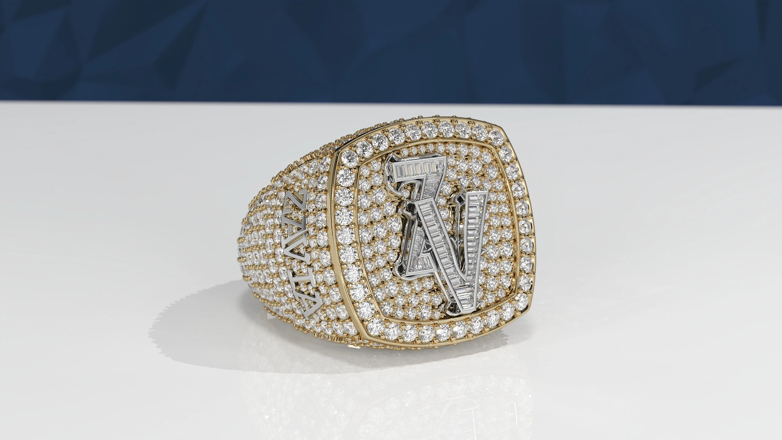 Championship diamond ring 3D render turntable